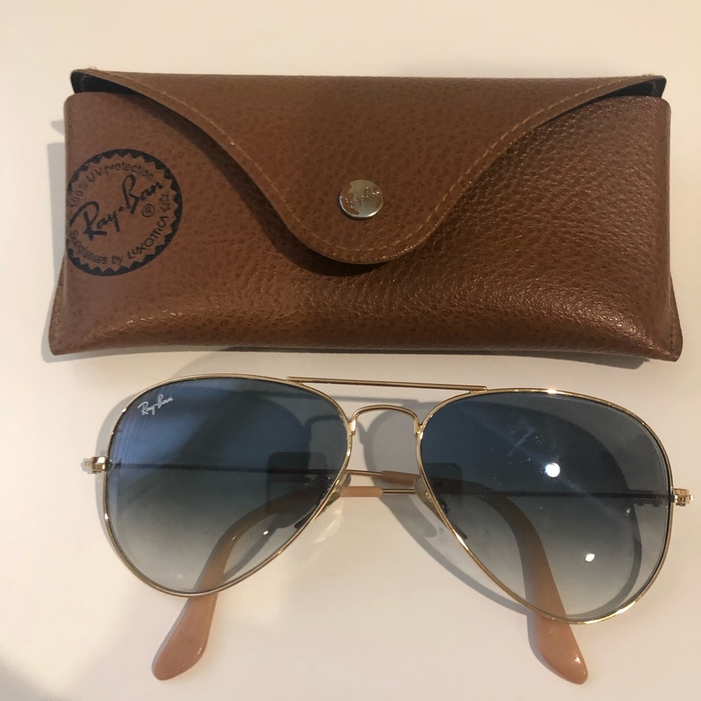 Blue Aviator Gradient Sunglasses - image 3